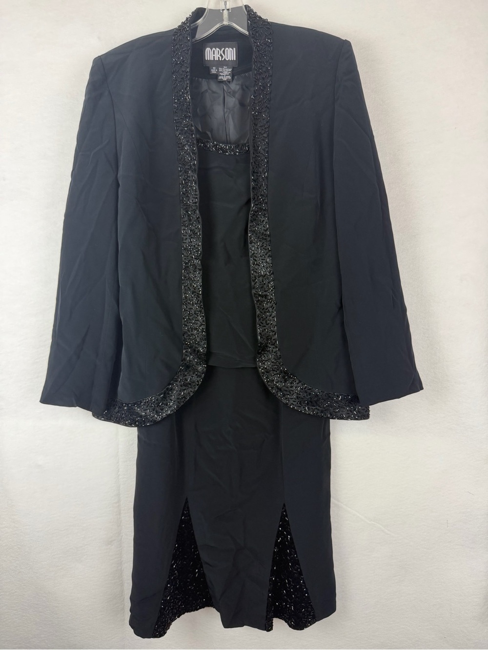 Marsoni sz 10 Black Beaded Accent 2 pieces Dress with Jacket
